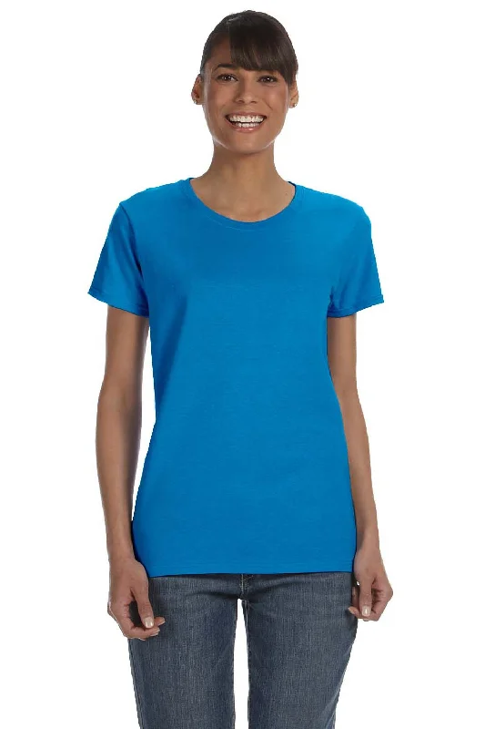 Women's T - shirt with a cropped and fitted bodice and a flared skirtGildan Womens Short Sleeve Crewneck T-Shirt - Sapphire Blue