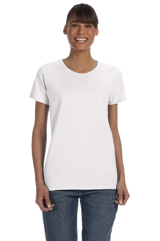 Printed women's T - shirt with a geometric - floral patternGildan Womens Short Sleeve Crewneck T-Shirt - White