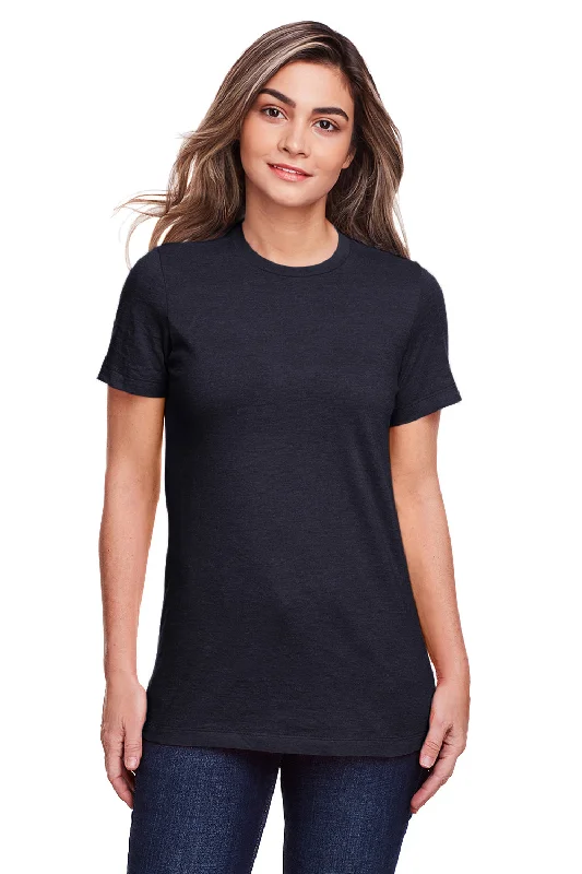 Mock - neck women's T - shirt with a drawstring hoodGildan Womens Softstyle CVC Short Sleeve Crewneck T-Shirt - Navy Blue Mist