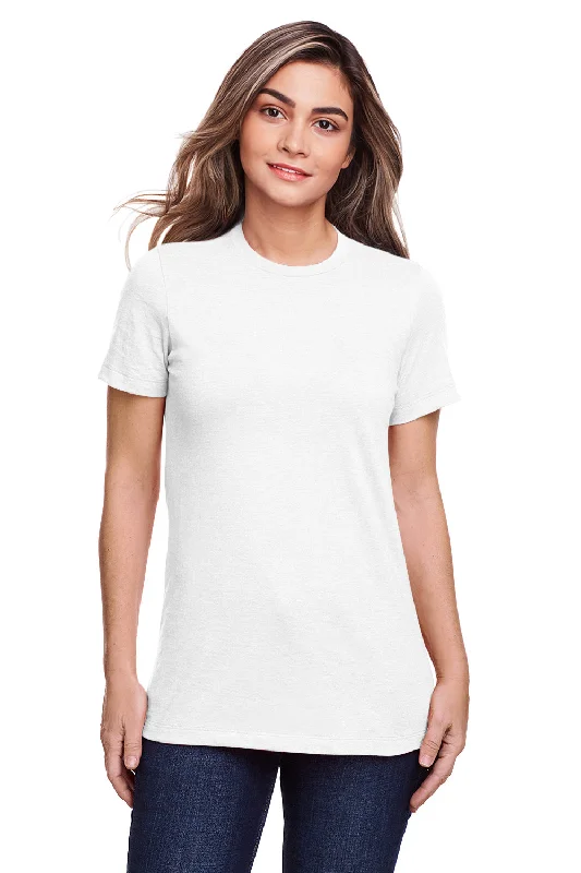 Women's T - shirt with a patch pocket and a button - down frontGildan Womens Softstyle CVC Short Sleeve Crewneck T-Shirt - White