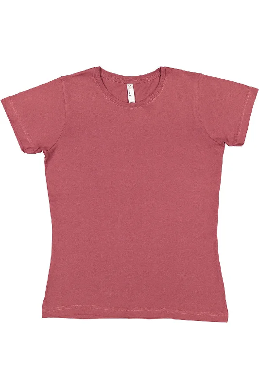 Women's T - shirt with a geometric printLAT Womens Fine Jersey Short Sleeve Crewneck T-Shirt - Rouge