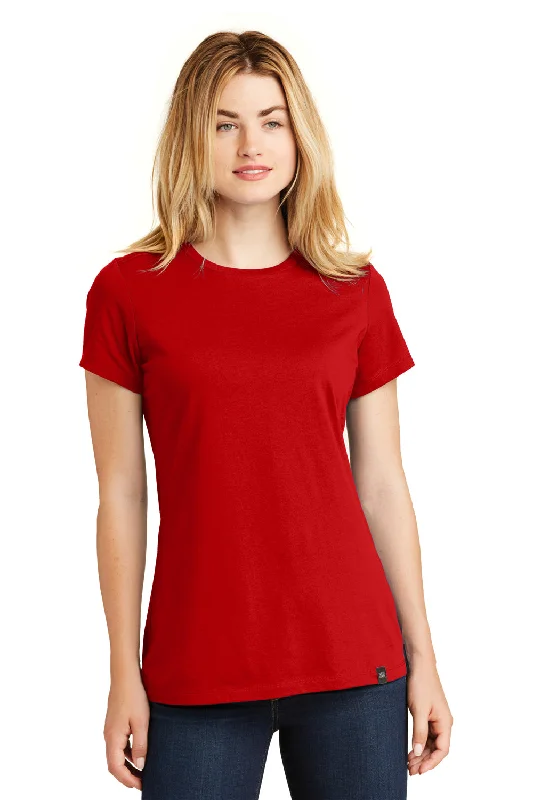 Long - sleeved women's T - shirt with a flutter - sleeve designNew Era Womens Heritage Short Sleeve Crewneck T-Shirt - Scarlet Red - Closeout