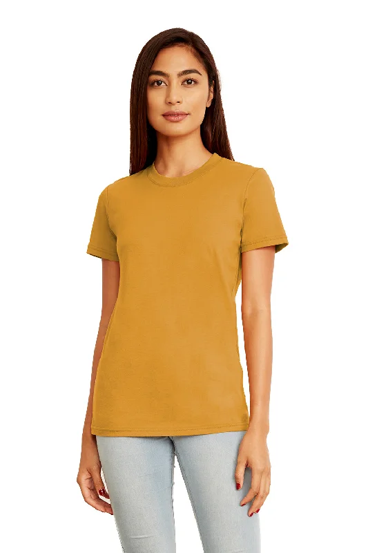 Women's T - shirt with a cut - out detailNext Level Womens Boyfriend Fine Jersey Short Sleeve Crewneck T-Shirt - Antique Gold - Closeout