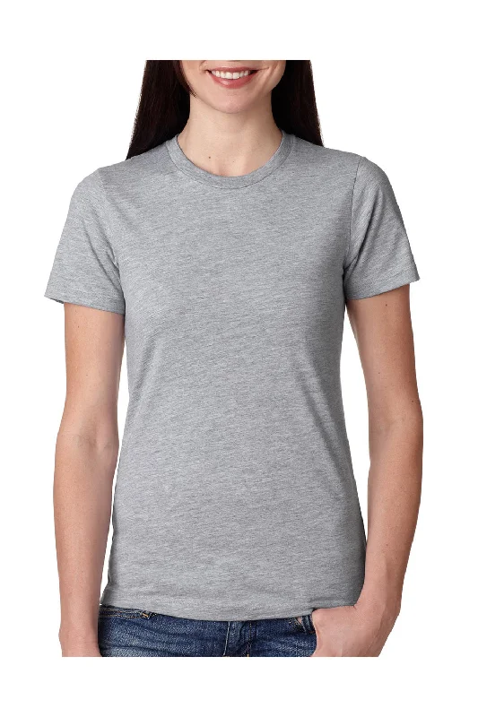 Printed women's T - shirt with a retro - inspired patternNext Level Womens Boyfriend Fine Jersey Short Sleeve Crewneck T-Shirt - Heather Grey