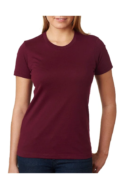 Striped women's T - shirt in bright colorsNext Level Womens Boyfriend Fine Jersey Short Sleeve Crewneck T-Shirt - Maroon Striped women's T - shirt in bright colorsNext Level Womens Boyfriend Fine Jersey Short Sleeve Crewneck T-Shirt - Maroon