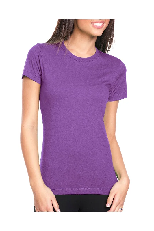 Women's T - shirt with a geometric printNext Level Womens Boyfriend Fine Jersey Short Sleeve Crewneck T-Shirt - Purple Berry - Closeout