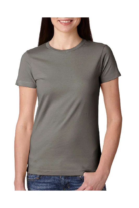 Women's T - shirt with a mock - fur collarNext Level Womens Boyfriend Fine Jersey Short Sleeve Crewneck T-Shirt - Warm Grey