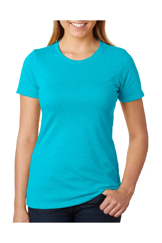 A - line women's T - shirt dress for a feminine silhouetteNext Level Womens CVC Jersey Short Sleeve Crewneck T-Shirt - Bondi Blue