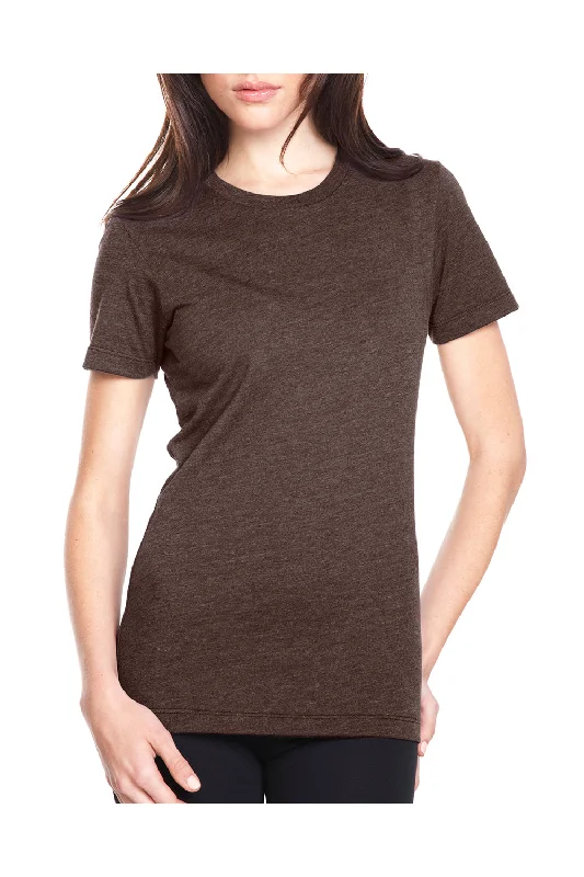 Metallic - threaded women's T - shirt for a touch of glamourNext Level Womens CVC Jersey Short Sleeve Crewneck T-Shirt - Espresso Brown