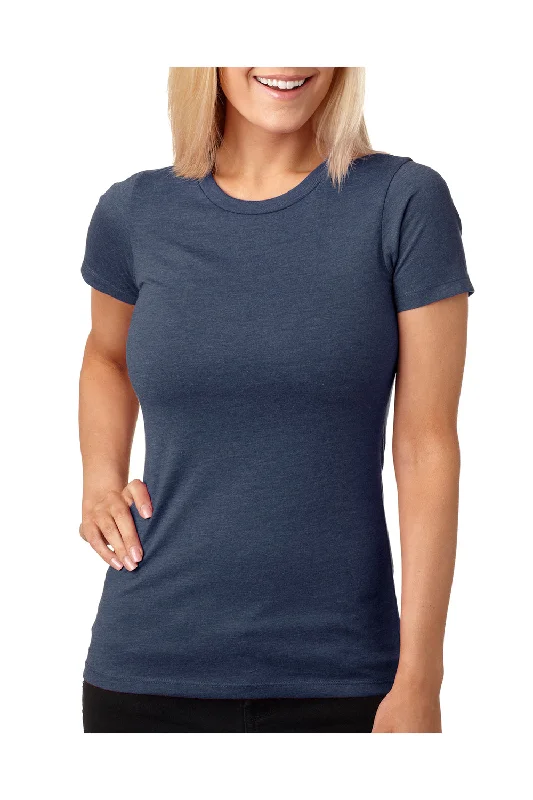 Women's T - shirt with a beaded - embroidery detailNext Level Womens CVC Jersey Short Sleeve Crewneck T-Shirt - Indigo Blue