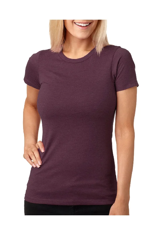 Women's T - shirt with a cable knit patternNext Level Womens CVC Jersey Short Sleeve Crewneck T-Shirt - Plum Purple