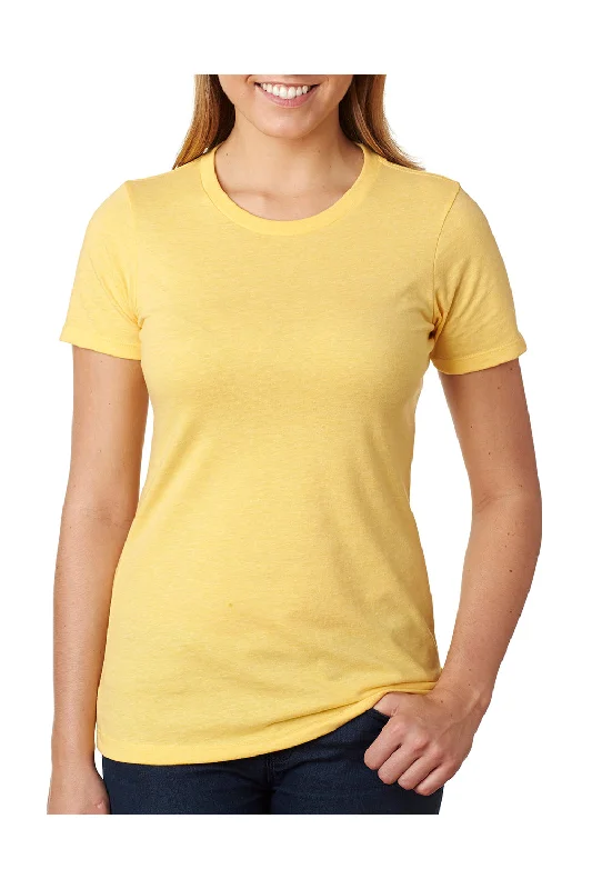 Open - front women's T - shirt for a versatile lookNext Level Womens CVC Jersey Short Sleeve Crewneck T-Shirt - Banana Cream Yellow