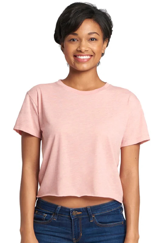 Fitted women's T - shirt to show off curvesNext Level Womens Festival Cali Crop Short Sleeve Crewneck T-Shirt - Desert Pink