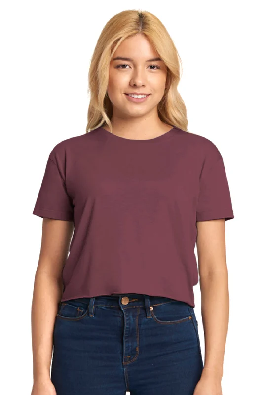 Women's T - shirt with a lace - up backNext Level Womens Festival Cali Crop Short Sleeve Crewneck T-Shirt - Shiraz