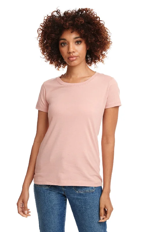 Women's T - shirt with a mock - fur collarNext Level Womens Ideal Jersey Short Sleeve Crewneck T-Shirt - Desert Pink