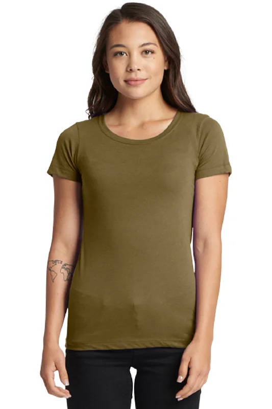 Women's T - shirt with a sequined sleeveNext Level Womens Ideal Jersey Short Sleeve Crewneck T-Shirt - Military Green