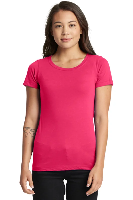 Women's T - shirt with a burnout geometric patternNext Level Womens Ideal Jersey Short Sleeve Crewneck T-Shirt - Raspberry Pink