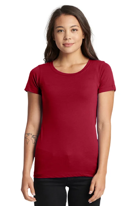 Cable knit women's T - shirt with a cable - textured collarNext Level Womens Ideal Jersey Short Sleeve Crewneck T-Shirt - Cardinal Red