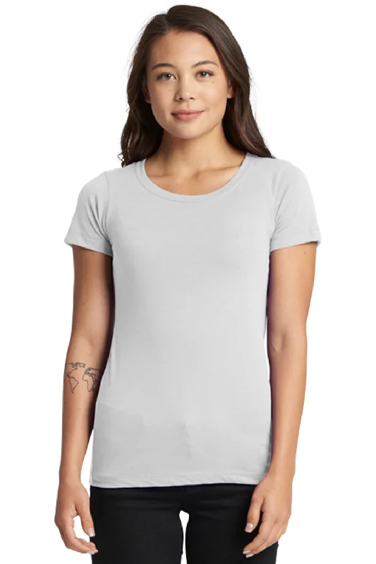 Women's T - shirt with a burnout geometric patternNext Level Womens Ideal Jersey Short Sleeve Crewneck T-Shirt - White