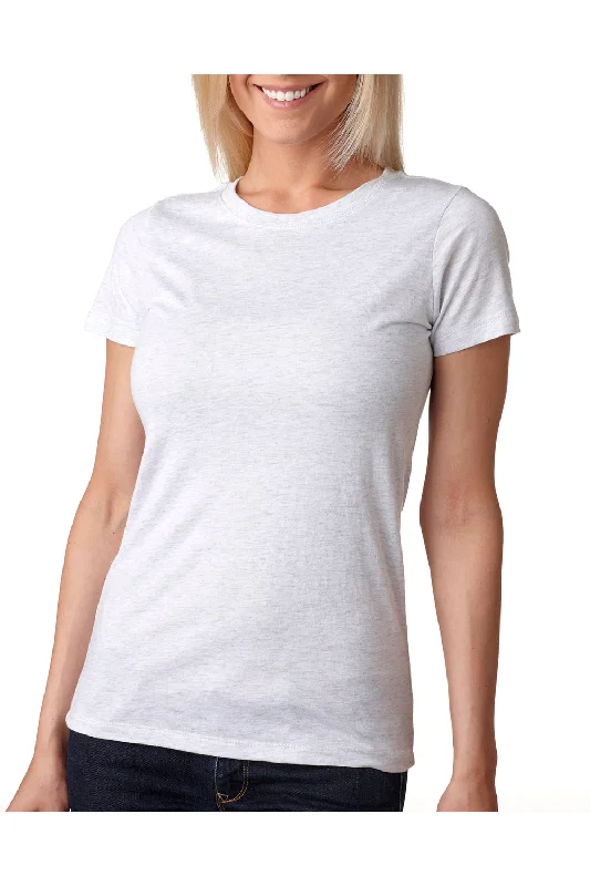 Women's T - shirt with a crocheted detailNext Level Womens Jersey Short Sleeve Crewneck T-Shirt - Heather White