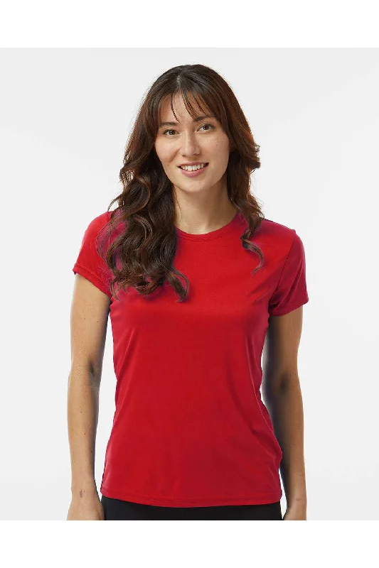 Women's T - shirt with a cable knit patternParagon Womens Islander Performance Moisture Wicking Short Sleeve Crewneck T-Shirt - Red - NEW