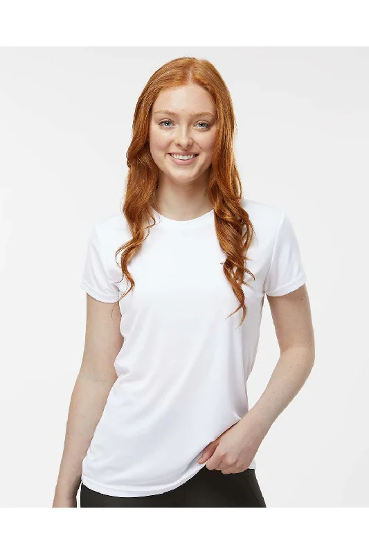 Plaid women's T - shirt for a preppy lookParagon Womens Islander Performance Moisture Wicking Short Sleeve Crewneck T-Shirt - White - NEW