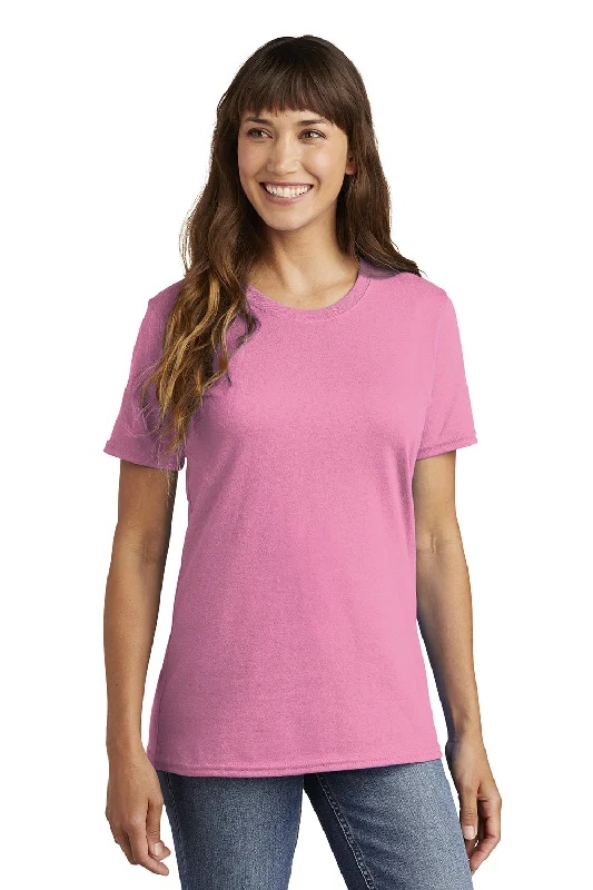 Women's T - shirt with a metallic - colored threadPort & Company Womens Core Short Sleeve Crewneck T-Shirt - Candy Pink