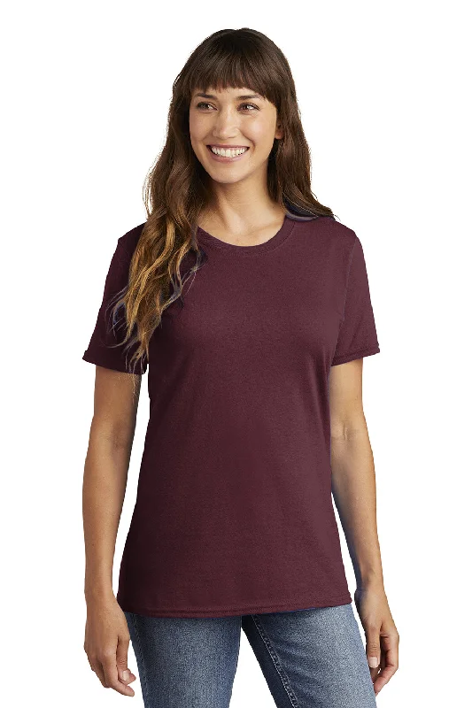 Ruffled women's T - shirt for a feminine touchPort & Company Womens Core Short Sleeve Crewneck T-Shirt - Athletic Maroon Ruffled women's T - shirt for a feminine touchPort & Company Womens Core Short Sleeve Crewneck T-Shirt - Athletic Maroon