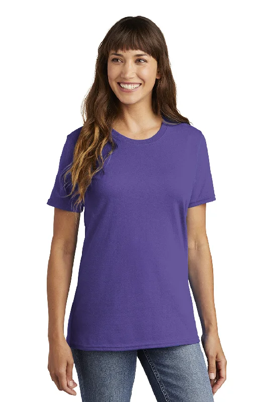 Women's T - shirt with a metallic - colored yarn and a ribbed texturePort & Company Womens Core Short Sleeve Crewneck T-Shirt - Purple