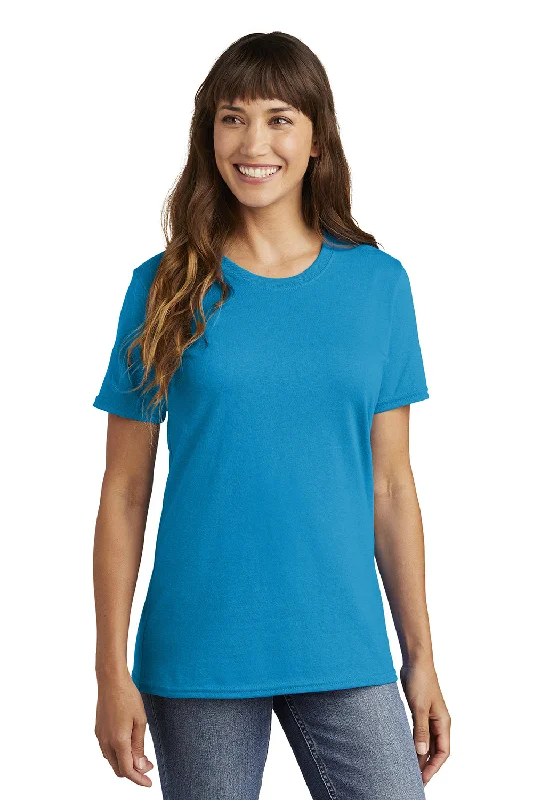 Cable knit women's T - shirt with a cable - textured collarPort & Company Womens Core Short Sleeve Crewneck T-Shirt - Sapphire Blue