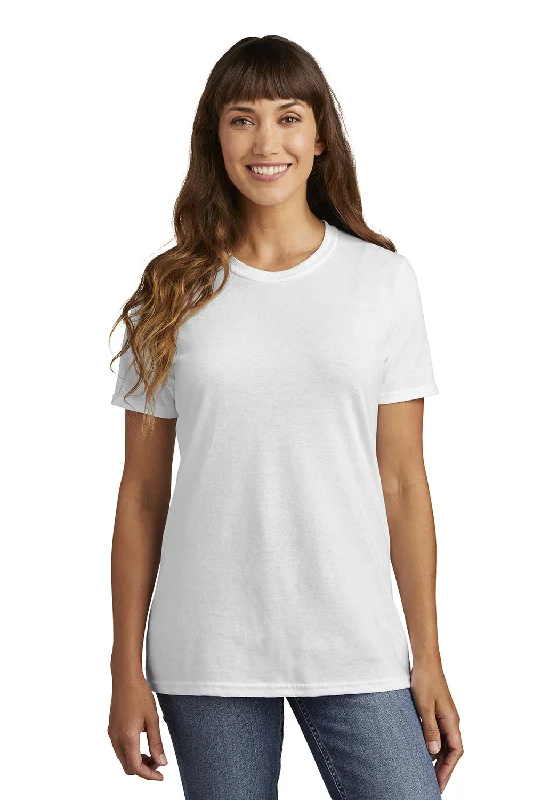 Women's lace - trimmed T - shirt for a delicate lookPort & Company Womens Core Short Sleeve Crewneck T-Shirt - White