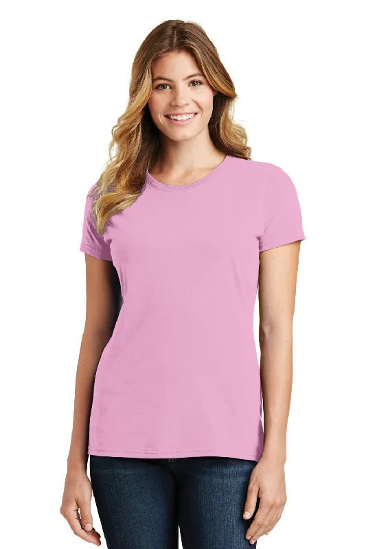 Mock - neck women's T - shirt with a drawstring hoodPort & Company Womens Fan Favorite Short Sleeve Crewneck T-Shirt - Candy Pink