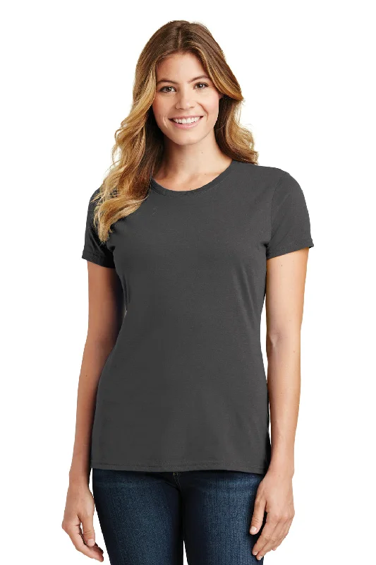 A - line women's T - shirt with a pleated skirtPort & Company Womens Fan Favorite Short Sleeve Crewneck T-Shirt - Charcoal Grey