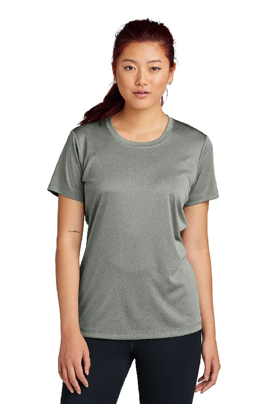 Women's T - shirt with a cable knit patternSport-Tek Womens Competitor Moisture Wicking Short Sleeve Crewneck T-Shirt - Heather Concrete Grey - NEW