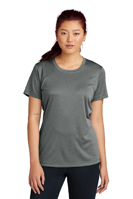Plaid women's T - shirt for a preppy lookSport-Tek Womens Competitor Moisture Wicking Short Sleeve Crewneck T-Shirt - Heather Iron Grey - NEW