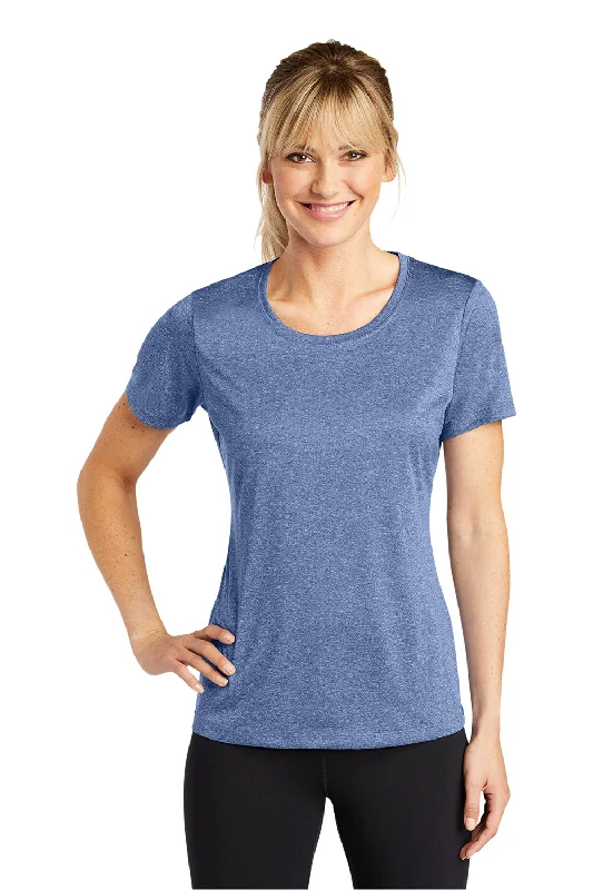 Sheer - sleeved women's T - shirt for an alluring lookSport-Tek Womens Contender Heather Moisture Wicking Short Sleeve Crewneck T-Shirt - Heather True Navy Blue
