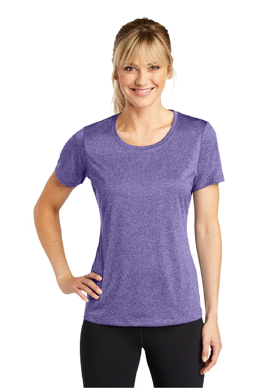 Tie - dye women's T - shirt in unique patternsSport-Tek Womens Contender Heather Moisture Wicking Short Sleeve Crewneck T-Shirt - Heather Purple