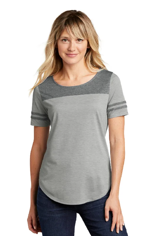 Sequined women's T - shirt for a glamorous occasionSport-Tek Womens Fan Moisture Wicking Short Sleeve Crewneck T-Shirt - Heather Light Grey/Heather Dark Grey