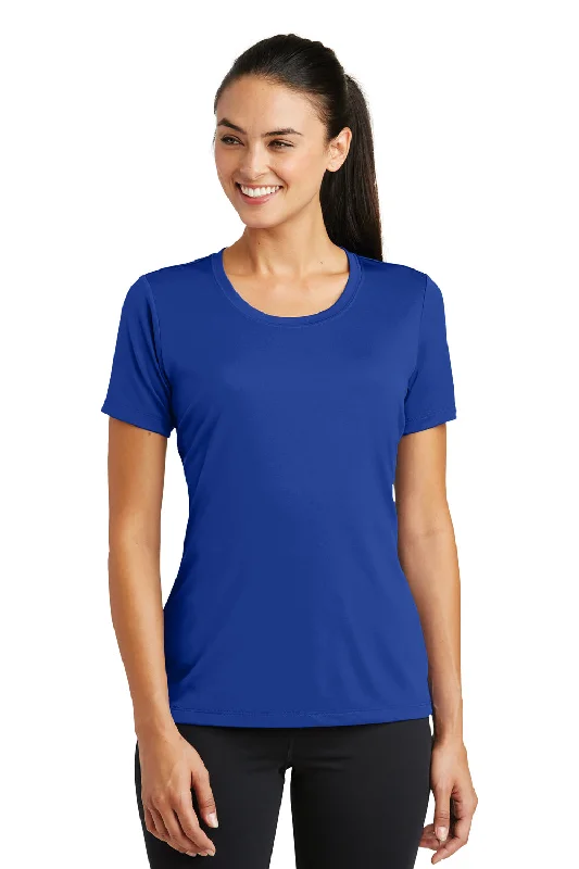 Women's T - shirt with a sequined collarSport-Tek Womens Tough Moisture Wicking Short Sleeve Crewneck T-Shirt - True Royal Blue - Closeout