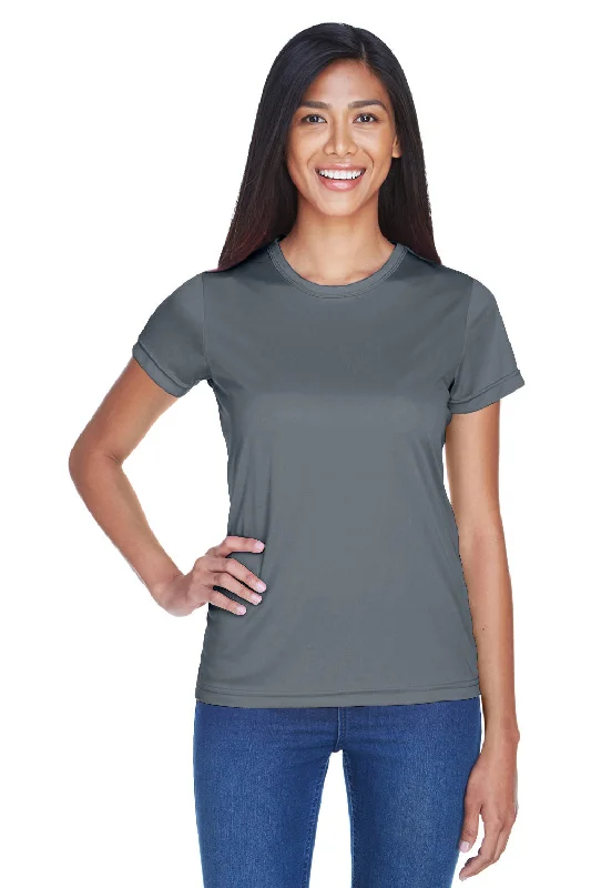 Women's T - shirt with a cable knit patternUltraClub Womens Cool & Dry Performance Moisture Wicking Short Sleeve Crewneck T-Shirt - Charcoal Grey