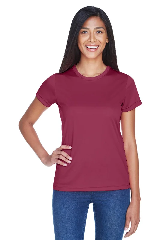 Long - length women's T - shirt with a hood and a drawstringUltraClub Womens Cool & Dry Performance Moisture Wicking Short Sleeve Crewneck T-Shirt - Maroon