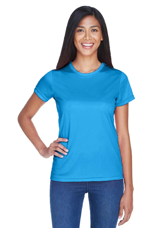 Open - front women's T - shirt with a beltUltraClub Womens Cool & Dry Performance Moisture Wicking Short Sleeve Crewneck T-Shirt - Sapphire Blue