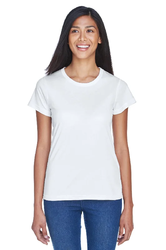 Mock - neck women's T - shirt with a drawstring hoodUltraClub Womens Cool & Dry Performance Moisture Wicking Short Sleeve Crewneck T-Shirt - White Mock - neck women's T - shirt with a drawstring hoodUltraClub Womens Cool & Dry Performance Moisture Wicking Short Sleeve Crewneck T-Shirt - White