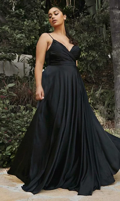 "Wrap dresses for women for an adjustable fit"Cinderella Divine - 7485C Spaghetti Strap High Slit Gown "Wrap dresses for women for an adjustable fit"Cinderella Divine - 7485C Spaghetti Strap High Slit Gown