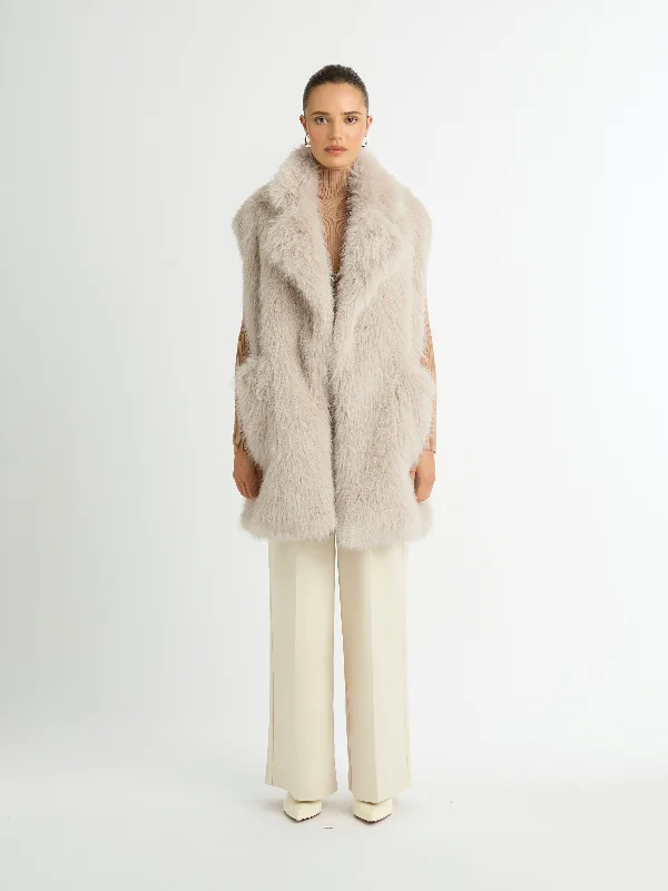 "Chiffon dresses for women with a flowy and light feel"CINDY FUR VEST