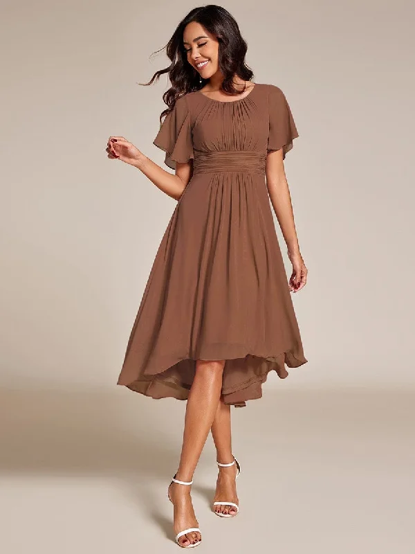 "Seasonal Sale: Save Big on Women's Dresses for Every Occasion"Custom Size Flowy Chiffon Round Neckline A-Line Knee Length Wedding Guest Dress "Seasonal Sale: Save Big on Women's Dresses for Every Occasion"Custom Size Flowy Chiffon Round Neckline A-Line Knee Length Wedding Guest Dress