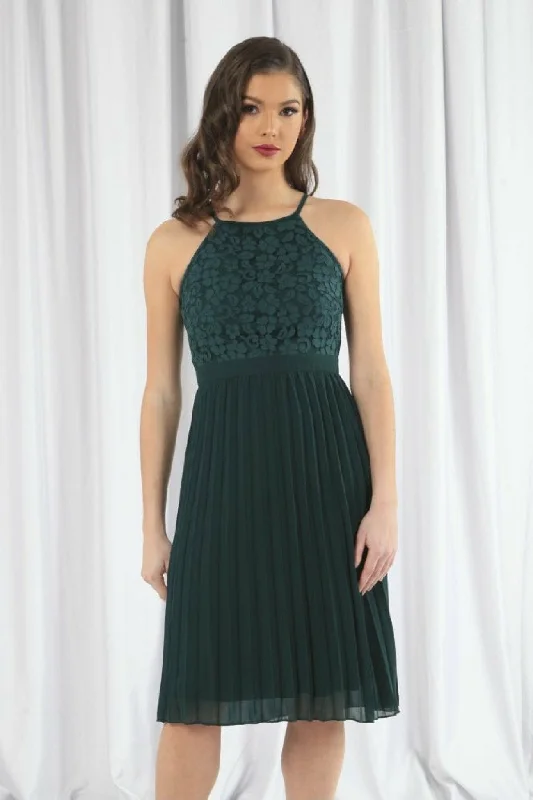 "Animal print dresses for women who love bold styles"Double Second Green Halter Neck Pleated Lace Dress "Animal print dresses for women who love bold styles"Double Second Green Halter Neck Pleated Lace Dress
