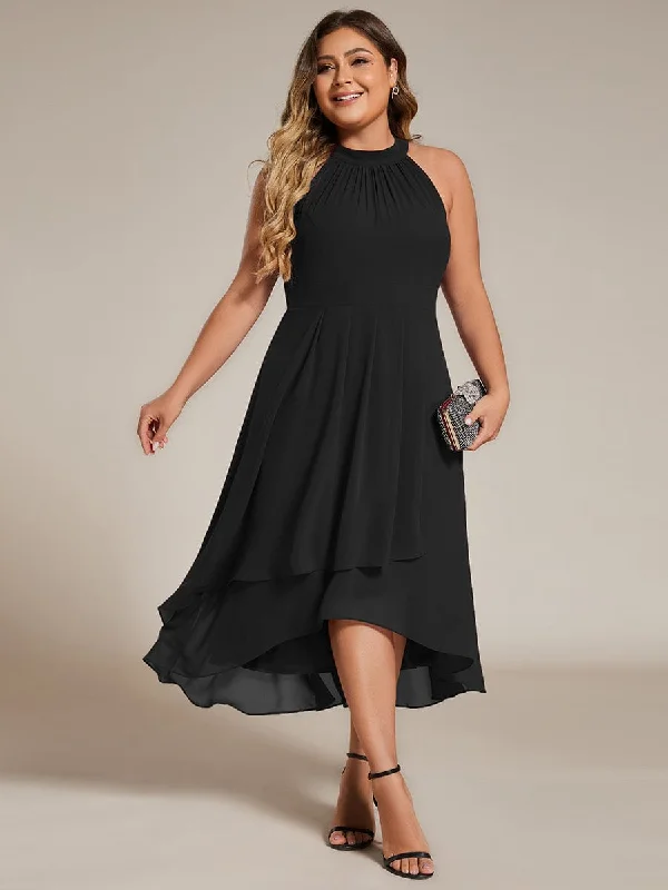 "Flash Sale: Grab Your Favorite Women's Dresses at Unbeatable Prices!"Flowy Plus Size Halter Neck Chiffon Midi Wedding Guest Dress "Flash Sale: Grab Your Favorite Women's Dresses at Unbeatable Prices!"Flowy Plus Size Halter Neck Chiffon Midi Wedding Guest Dress