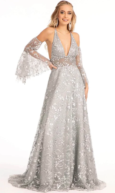"Short dresses for women for a night out clubbing"GLS by Gloria GL3002 - Sleeveless Halter V-neck Long Gown
