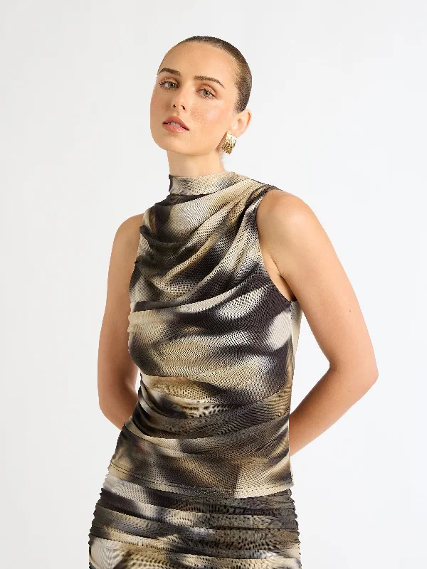 "Sustainable and eco - friendly women's dresses"GOLD MIRAGE TOP